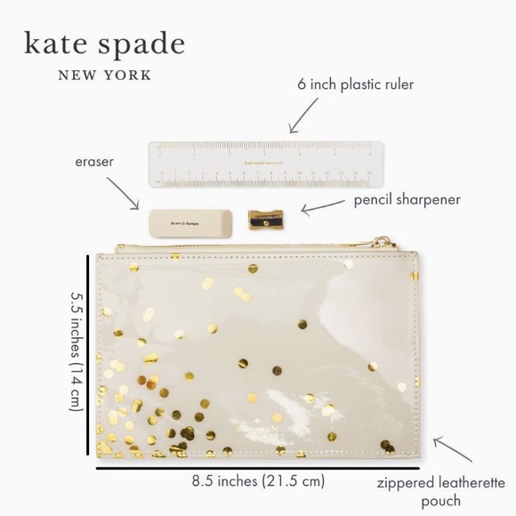 Kate Spade New York Gold Pencil Pouch - Picture 3 of 4